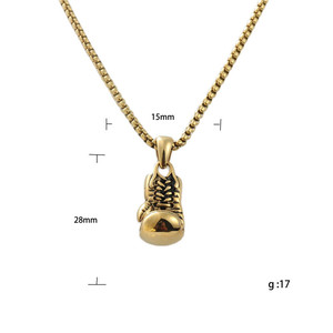 Collier pendentif gant de boxe en acier inoxydable unisexe, style rétro punk, bijoux tendance - Product Image 5