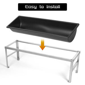 JH-Mech Largement Utilisé 39 "Long Porc Chèvre Cheval Abreuvoir Mangeoire À Bétail Avec Support En Métal Portable Facile À Nettoyer Mangeoire À Chèvres En Métal - Product Image 3