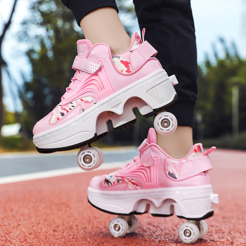 Patins Roulettes Chaussures A Roulettes Retractable Adulte