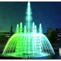 Fontaine d'extérieur ronde en acier inoxydable DEWY, fontaine dansante, antirouille, étanche, pour une utilisation par tous les temps
