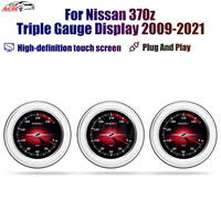 AUCAR LINUX Layar Tiga Indikator untuk Nissan 370Z 2009-2021 LCD Digital Cluster Virtual Cockpit Instrument Meter Screen