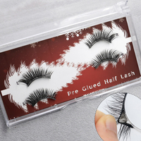 Extensions de cils demi-extensions pré-collées véganes faites à la main Thamel, en fibres végétales, sans cruauté animale, marque privée