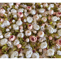 Mur de fleurs artificielles personnalisé enroulable, pivoines et roses rouges, blanches et roses, toile de fond 8ft x 8ft pour décoration de mariage et événements