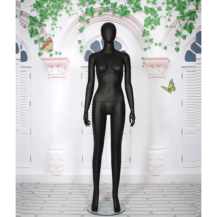 女性のための卸売ファッションアパレルディスプレイ黒全身女性の顔のないマネキン