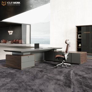 Escritorio de oficina CEO moderno con silla Modular, muebles de escritorio ejecutivo Sharpe, estilo de panel de madera MDF E1 - Product Image 4