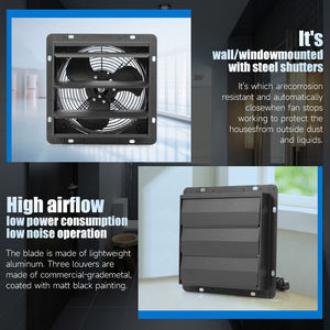 Nuevo Ventilador de Pared Silencioso de 10 Pulgadas con Obturador <span class=keywords><strong>HA</strong></span>-250M, Potente Extractor de Cocina, Personalización Disponible - Product Image 5