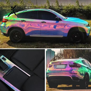 Vinilo para Envolver Autos, Color Cromo Cambiante, Película Adhesiva para Autos, Papel de Aluminio, Plateado Electroplacado Colorido - Product Image 2