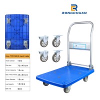 Chariot à main bleu de haute qualité pliable, plate-forme d'atelier, chariot à pression, 300kg, livraison gratuite
