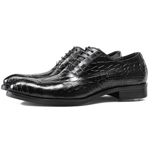 Zapatos Oxford de Vestir Formales de Cuero Genuino Negro para Hombre, con Cordones y Punta Puntiaguda, para Todas las Temporadas, Color Sólido, Envío Directo - Product Image 1