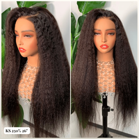 Perruques sans colle pré-épilées avec cuticules alignées, SDD Super Double Drawn, en cheveux vietnamiens bruts Yaki Kinky Straight, vente en gros