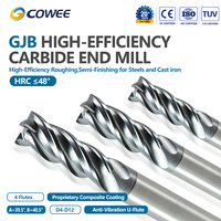 COWEE von GJB 4-Schneiden-Flachfräser mit variabler Helix, U-Schlitz, HRC48, für Stahl, Gusseisen, hoher Vorschub, CNC-Schabern, Halbschleifen, OEM