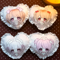 Peluche personnalisée mignonne en dentelle de dessin animé - Coussin décoratif doux de style anime avec bordure en dentelle et porte-clés en peluche