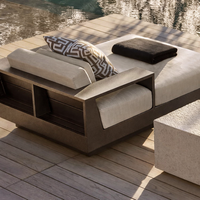Ensemble de salle à manger extérieur moderne en métal pour hôtel, villa, complexe hôtelier, parc et patio - Table et chaises