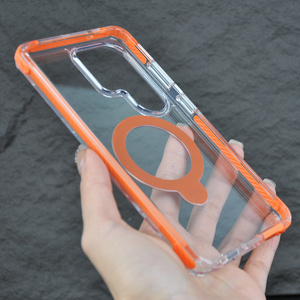 Étui de téléphone portable magnétique transparent avec béquille rotative à 360° pour Samsung S26 Ultra S26+ S26, support anneau métallique rotatif à 360° - Product Image 4