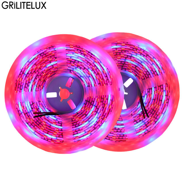 660nm 450nm Dual Spectrum Plant Grow LED Strip Light DC12V 60LEDs/m 5050SMD Plant Flower Led Grow Light Strips for Indoor Plants