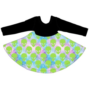 Vestido de Lana con Estampado Floral de Manga Larga para Niñas, Modelo Cd1-4, Nuevo y a la Moda - Product Image 1