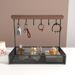 Organisateur de rangement de bureau avec porte-clés et plateau en maille pour clés, portefeuilles et petits objets - Product Image 3