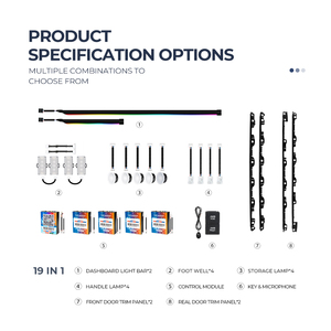 Accessoires d'intérieur de voiture personnalisés 19-en-1 pour G4 HRV avec éclairage d'ambiance <span class=keywords><strong>automatique</strong></span> - Product Image 6
