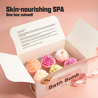 Bain moussant à gâteau coloré personnalisé en gros 100% ingrédients naturels bombes de bain faites à la main enfants bombes de bain Cupcake mignon
