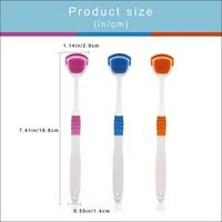 Brosse de nettoyage de la langue en silicone double face colorée réutilisable, gratte-langue en plastique pour le nettoyage de la langue