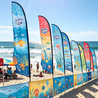 Drapeaux plume personnalisés pour entreprises, vente en gros, bannières publicitaires promotionnelles, drapeaux de plage volants, résistants au vent, pour extérieur