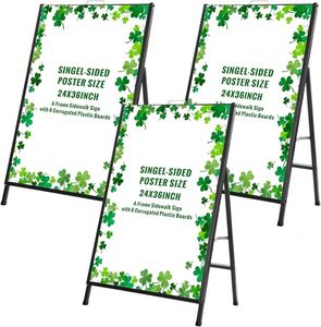 Support de signalisation extérieur double face en aluminium avec cadre à clipser, résistant aux intempéries, pour affiches et panneaux - Product Image 2