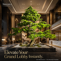 Árbol de Pino Artificial Grande de 3.3m (11 pies), Planta Artificial de Fibra de Vidrio de 330cm, Retardante de Fuego, Decoración Comercial, OEM