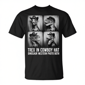 T-shirt Trex en tenue de cowboy avec chapeau de dinosaure pour photomaton western - Product Image 2