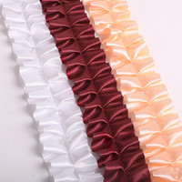 100% Polyester 5cm Satin décoratif plissé ruban Rosette ondulé dentelle fleur ruban pour bricolage gâteau boîte Lotus feuille conception