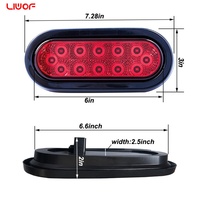 Luz Trasera LED Ovalada de 6 Pulgadas para Remolque, SAE DOT, 12V/24V Universal, IP67 Impermeable, con Junta de Goma, Luces Traseras para Camión y Remolque