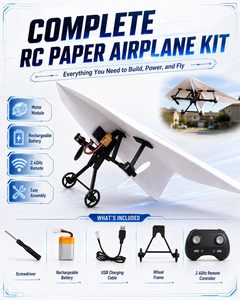 Kit de moteur pour <span class=keywords><strong>avion</strong></span> en papier EPT RC, <span class=keywords><strong>avion</strong></span> télécommandé DIY avec stabilisateur gyroscopique, double hélices, pliable, <span class=keywords><strong>jouet</strong></span> éducatif STEM - Product Image 3