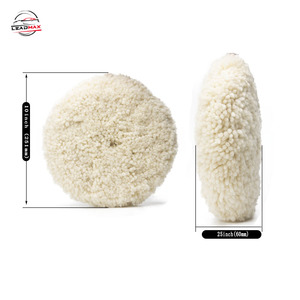 Woolous 8-inch <span class=keywords><strong>Double</strong></span> Sided Buffing đánh bóng Pads 100% len hợp chất chất lượng cao vòng bọt cho xe đánh bóng đá cắt - Product Image 2