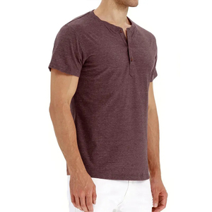Summer T-<b>Shirt</b> European and American <b>Men</b> Short-Sleeve Tee <b>Henley</b> <b>Shirt</b> with Buttons - Product Image 3