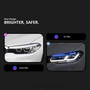 Fari LED Modificati Blu Thunder con Lenti di Svolta e Luci Diurne per <span class=keywords><strong>BMW</strong></span> <span class=keywords><strong>Serie</strong></span> <span class=keywords><strong>5</strong></span> G30 2017-2020 - Product Image 2