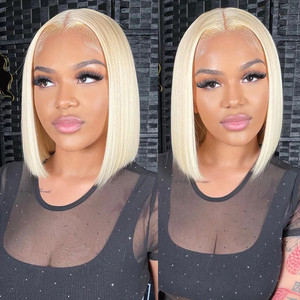 Perruques brésiliennes en gros, longues, 13x4, densité 250%, blondes 613, lisses, avec dentelle HD transparente et cheveux de bébé - Product Image 5