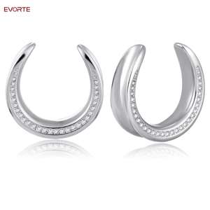 316 L الفولاذ المقاوم للصدأ الأذن مقاييس المقابس اللحم الأنفاق ثقب مجوهرات للجسم الأذن السرج الأذن الأوزان - Product Image 2