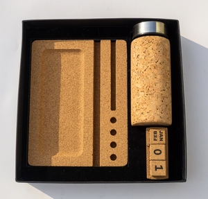 Hermoso cuaderno promocional de paja de trigo con cierre de banda elástica y el mismo material Sign Pen Business Office Gift Box - Product Image 1