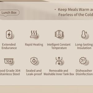 2025 Customizable 500ml Rechargeable Portable Electric <b>Lunch</b> <b>Box</b> Wireless Food Warmer for <b>Baby</b> for Indoor Outdoor Car Household - Product Image 3