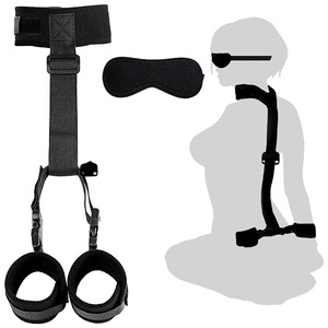 Conjunto de Restricciones BDSM de Cuello a Muñeca, Esposas Ajustables para las Manos, Collar, Antifaz, Juguetes Sexuales para la Cama, Suministro al <span class=keywords><strong>por</strong></span> Mayor, Negro, Alta Calidad - Product Image 5