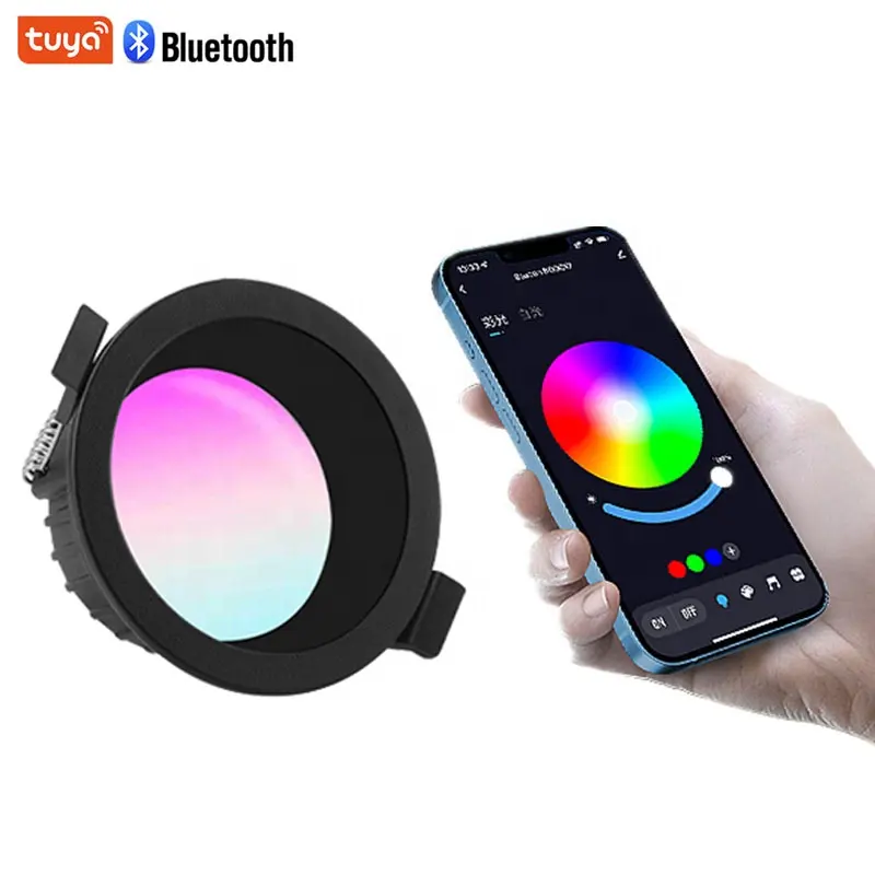 10W Rgb Tuya Blue Tooth Smart Downlight 85-265V Kleurrijke Timing Dimbaar Lamp Led Verzonken Ronde plafondlamp App Controle