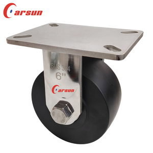 Ultra-Schwerlast Edelstahl Industrierollen 6 Zoll Nylon-Gussräder Starre Lenkrollen Feste Rollen - Product Image 1