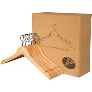 LINDON высококачественные деревянные Нескользящие вельветовые плечевые вешалки для пальто деревянные вешалки для одежды для магазина одежды оптом