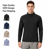 Magliette Sportive a Manica Lunga con Mezza Zip, Traspiranti e ad Asciugatura Rapida, Design OEM ODM di Alta Qualità, Logo Personalizzato