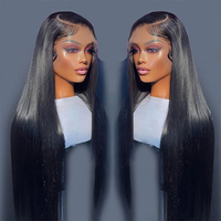 Perruque en cheveux humains indiens bruts 13x6 avec dentelle frontale, perruques frontales complètes HD sans colle, perruque brésilienne lisse ou bouclée pour femmes noires