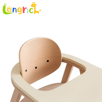 Chaise haute pour bébé en bois massif - Design moderne, durable et portable, siège de repas pour tout-petit avec fonctions de sécurité et inclinaison manuelle