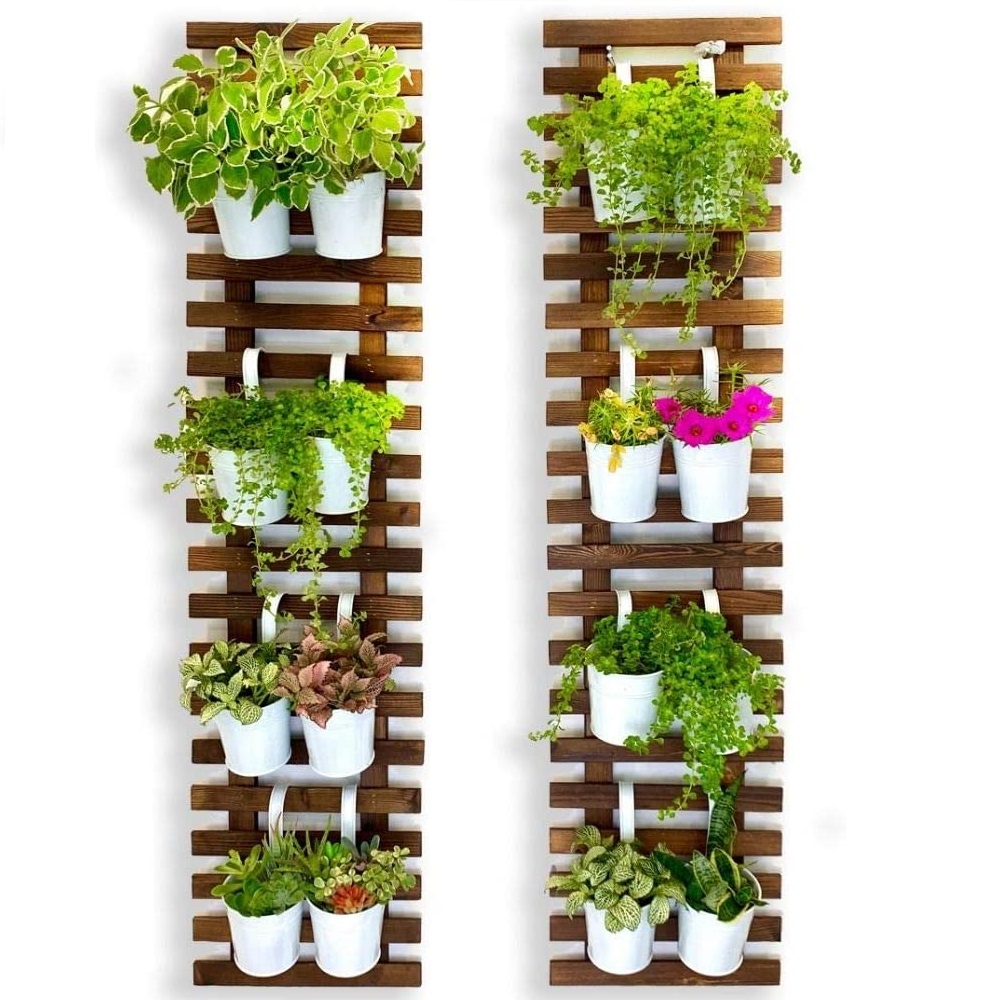 Wooden hanging large planter is suitable for indoor and outdoor plants live vertical garden wall hanging plant support