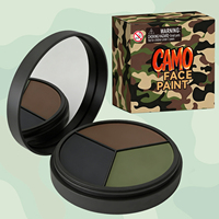 Kit de maquillage camouflage 3 couleurs pour le visage et le corps, noir, vert, marron, avec miroir, pour la chasse et la dissimulation