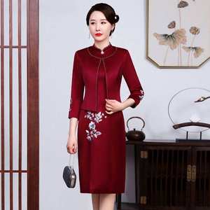 جديد قطعتين فساتين أم العروس مع جاكيت دانتيل حبة زفاف رسمية عالية الجودة فستان أم العريس - Product Image 5