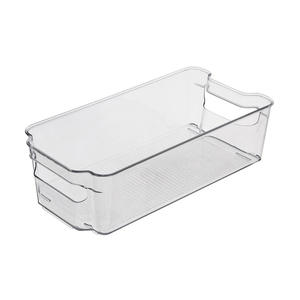 BPA Free Clear Plastic Food Storage Pantry Stackable Fridge Organizers Storage Racks Refrigerator Organizer Bins with handle