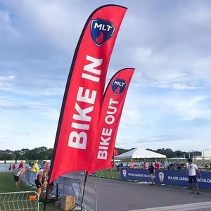 Drapeaux plume personnalisés en forme de goutte d'eau, bannières volantes imprimées avec mât et base en fibre de verre, résistance au vent forte - Product Image 6